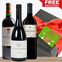 Three French Red Wine Gift Box & Christmas Wrapped