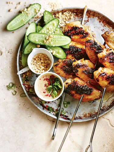 What’s For a Dinner Tonight? CHAR-GRILLED SATAY CHICKEN WINGS & Lavau Envyfol Chardonnay - Pop Up Wine