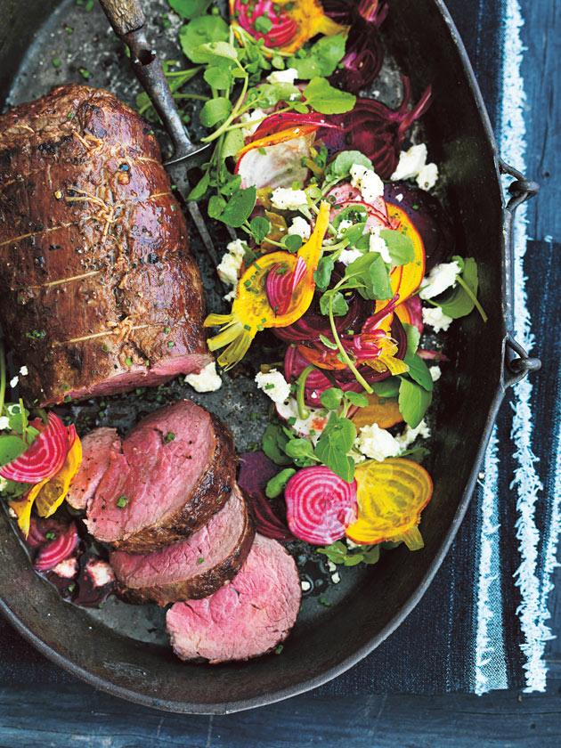 What’s For a Dinner Tonight? ROAST BEEF FILLET WITH RAW BEETROOT SALAD & Hewitson Mad Hatter Shiraz - Pop Up Wine