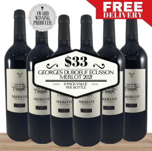 Georges Duboeuf Ecusson Merlot ~ Languedoc, France - 6 Pack Value