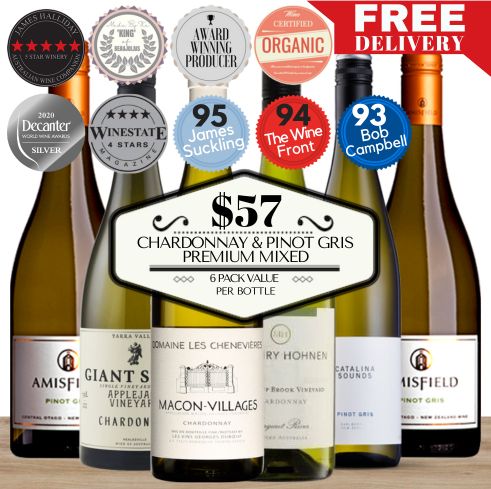 Chardonnay & Pinot Gris Premium Mixed - 6 Pack Value
