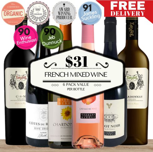 French Mixed Wine - 6 Pack Value