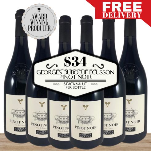 Georges Duboeuf Ecusson Pinot Noir ~ Languedoc-Roussillon, France 6 Pack Value