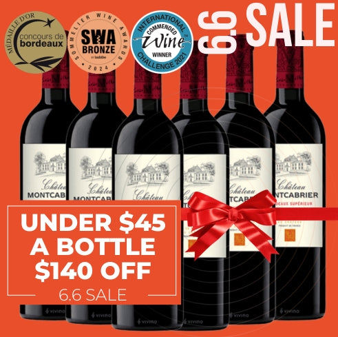 Chateau Montcabrier Bordeaux Superieur Rouge 2018 - Bordeaux, France - 6 Pack Value