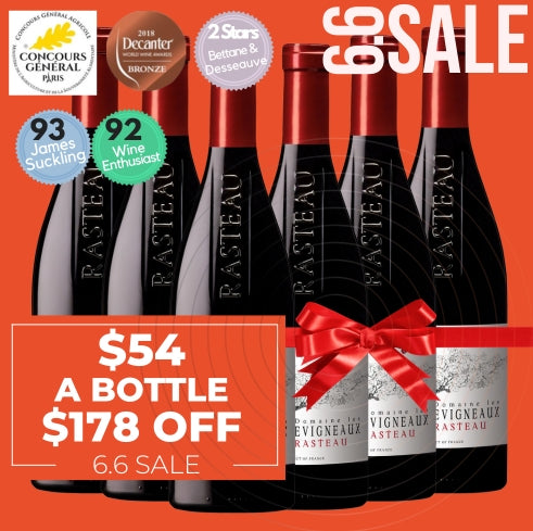 Domaine des Evigneaux Rouge 2019 - Rasteau, France 6 Pack Value