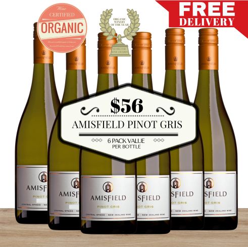 Amisfield Pinot Gris Organic) ~ Central Otago, New Zealand - 6 Pack Value