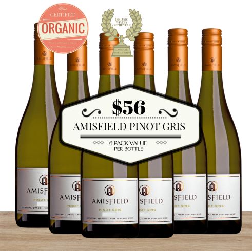 Amisfield Pinot Gris Organic) ~ Central Otago, New Zealand - 6 Pack Value