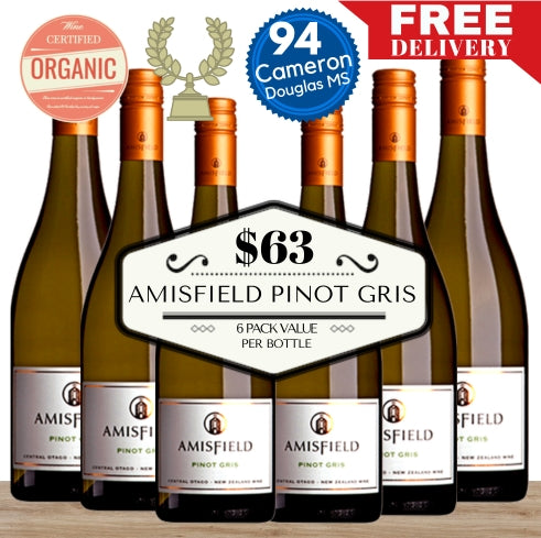 Amisfield Pinot Gris 2023 (Organic) ~ Central Otago, New Zealand - 6 Pack Value