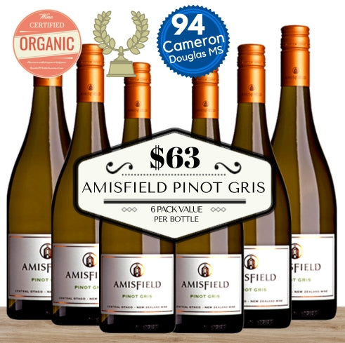 Amisfield Pinot Gris 2023 (Organic) ~ Central Otago, New Zealand - 6 Pack Value