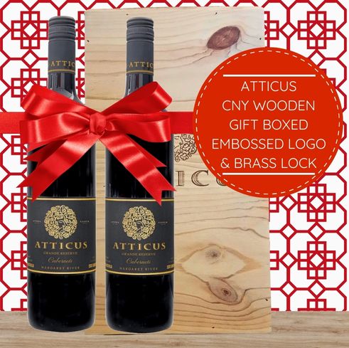 Atticus Grande Reserve Cabernet 2016 ~ Margaret River CNY Edition Wooden Gift Box & Wrapped
