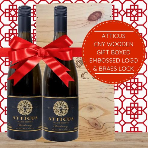 Atticus Grande Reserve Chardonnay 2016 ~ Margaret River CNY Wooden Gift Box & Wrapped