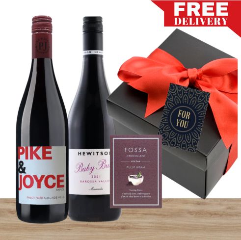 Australian Favourites Red Duo with Gourmet Chocolates Gift Box & Wrapped