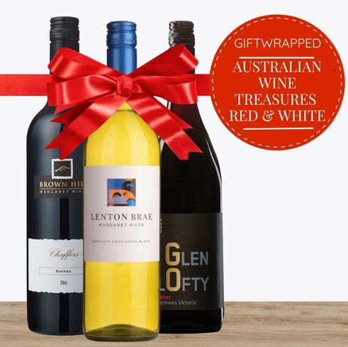 Australian Wine Treasures Red & White Gift Wrapped