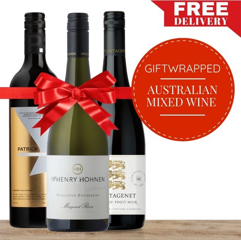 Australian Mixed Wine Gift Wrapped