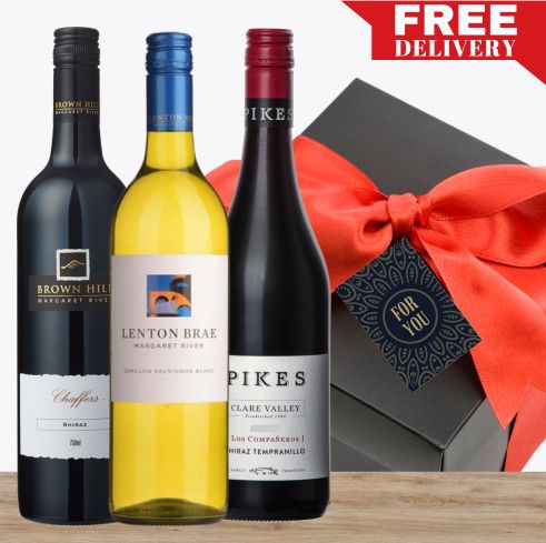 Australian Wine Treasures Red & White Gift Box & Wrapped