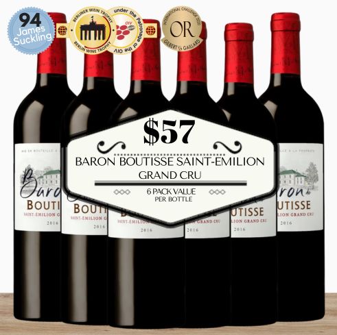 Baron Boutisse Saint-Emilion Grand Cru - Bordeaux, France - 6 Pack Value