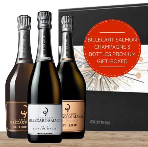 Billecart Salmon Gift Box of 3 Champagne Christmas Gift-Wrapped