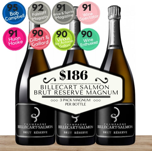 Billecart Salmon Brut Reserve NV Champagne Magnum - 3 Pack Value