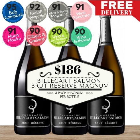 Billecart Salmon Brut Reserve NV Champagne Magnum - 3 Pack Value