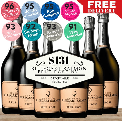 Billecart Salmon Brut Rosé NV Champagne, France - 6 Pack Value