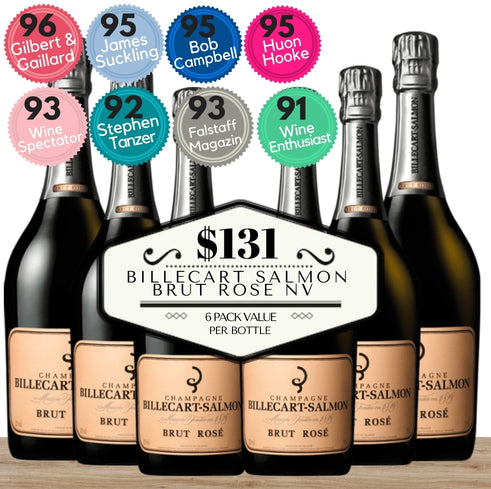 Billecart Salmon Brut Rosé NV Champagne, France - 6 Pack Value