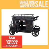 Black Vintage Designed Wooden Display Cart