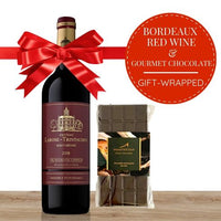 Bordeaux French Red Wine & Gourmet Chocolate Gift-Wrapped