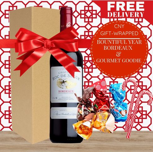 Bountiful Year Bordeaux & Gourmet Goodie Gift Eco Box & Wrapped