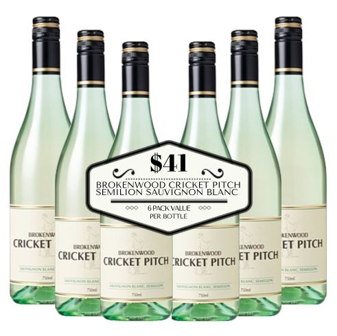 Brokenwood Cricket Pitch Semillon Sauvignon Blanc - Hunter Valley, Australia - 6 Pack Value