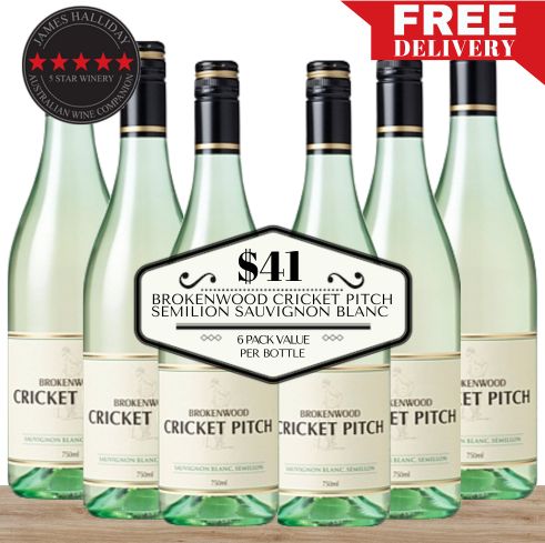 Brokenwood Cricket Pitch Semillon Sauvignon Blanc  - Hunter Valley, Australia - 6 Pack Value