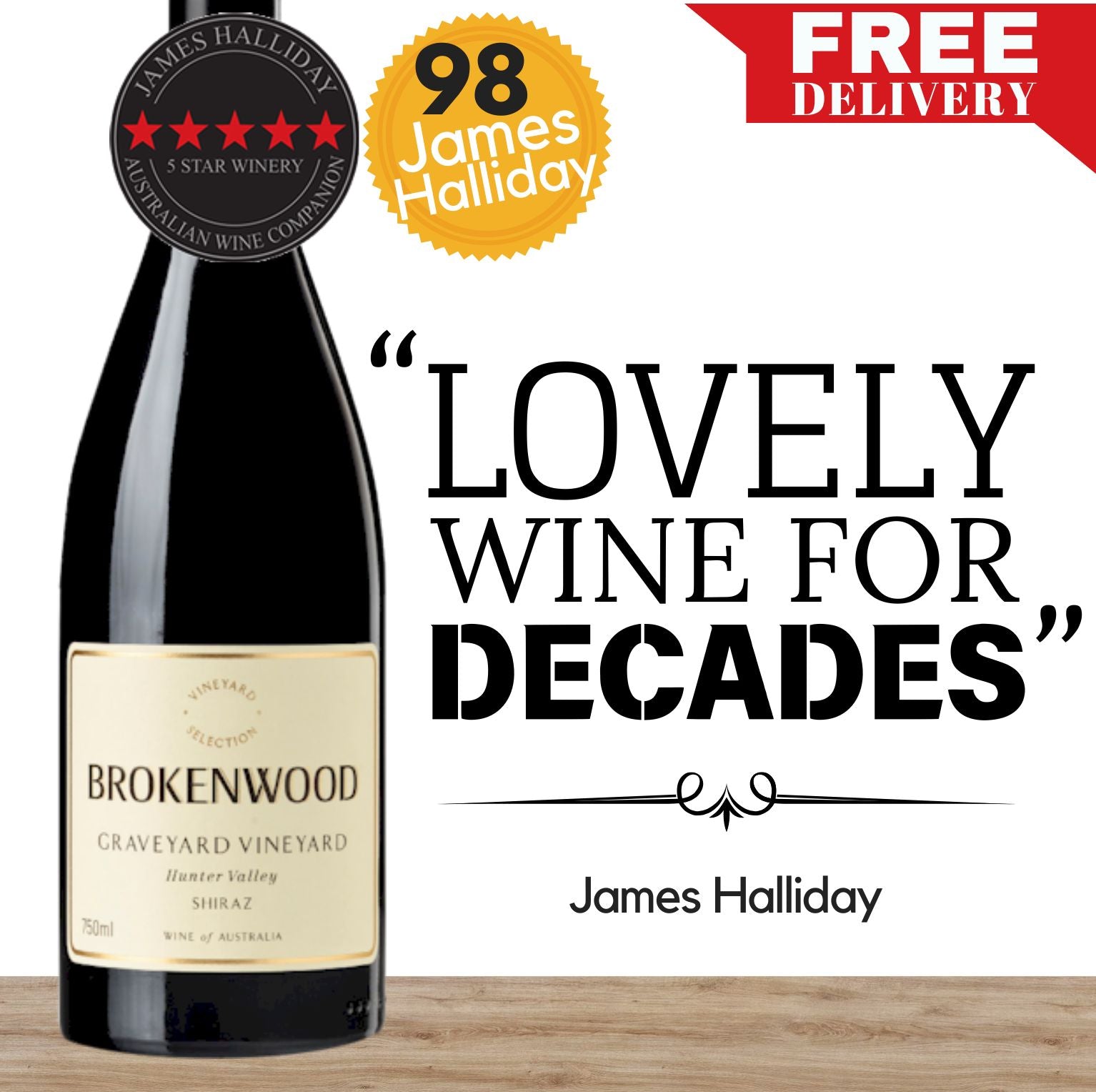 Brokenwood Graveyard Vineyard Shiraz ~ Hunter Valley, NSW, Australia