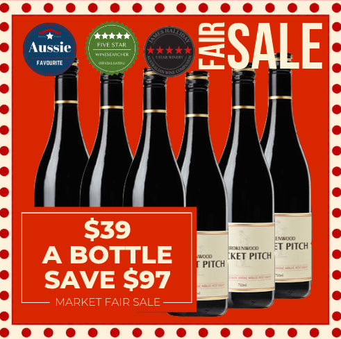 Brokenwood Cricket Pitch Red Cabernet Sauvignon Shiraz Merlot 2021 ~ Hunter Valley, Australia 6 Pack Value