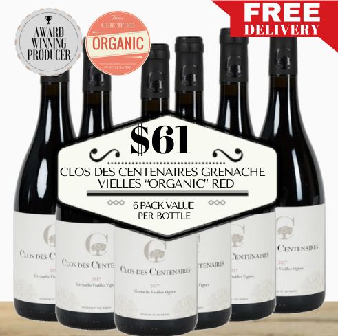 Clos des Centenaires Grenache Vielles Vignes (Old Vines) Red 2018 - Southern Rhône, France 6 Pack Value