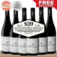 Les Centenaires La Bergerie Rouge Costières de Nimes (Organic) 2018 - Rhone, France - 6 Pack Value