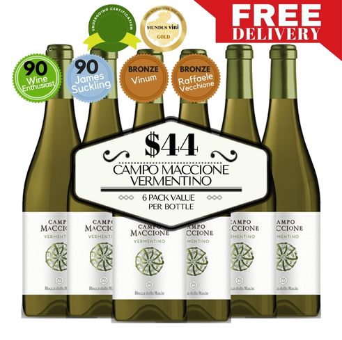 Campo Maccione Vermentino 2023 - Tuscany, Italy - 6 Pack Value