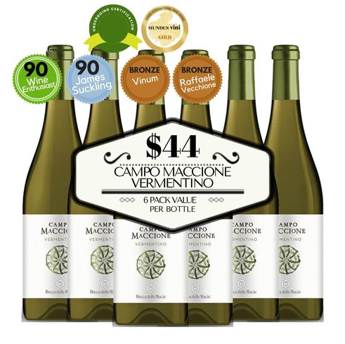 Campo Maccione Vermentino 2023 - Tuscany, Italy - 6 Pack Value