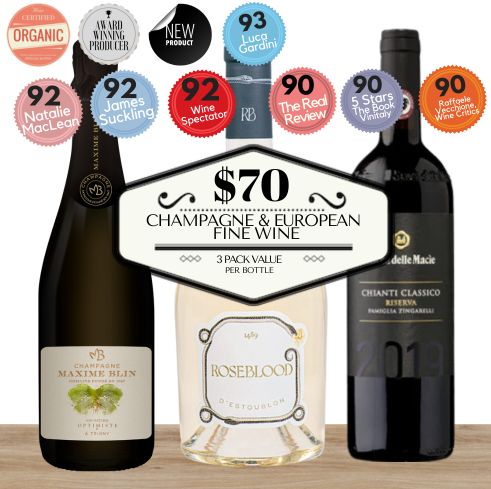 Champagne & European Fine Wine Selection - 3 Pack Value