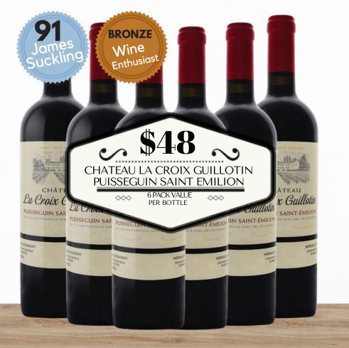 Chateau La Croix Guillotin Puisseguin Saint Emilion - Bordeaux, France - 6 Pack Value