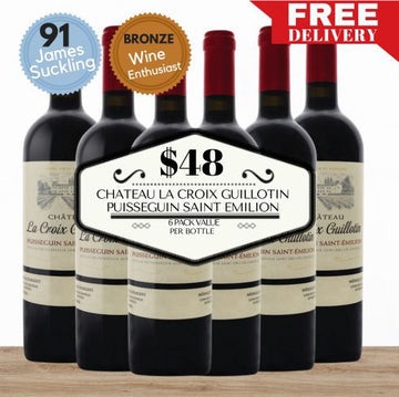Chateau La Croix Guillotin Puisseguin Saint Emilion - Bordeaux, France - 6 Pack Value