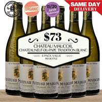 Chateau Maucoil Chateauneuf-du-Pape Tradition  Blanc (Organic) - Rhone, France - 6 Pack Value