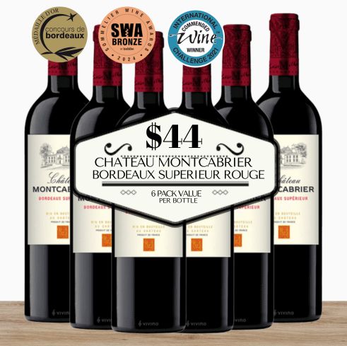Chateau Montcabrier Bordeaux Superieur Rouge - Bordeaux, France - 6 Pack Value