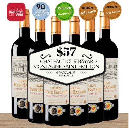 Chateau Tour Bayard Montagne Saint Emilion - Bordeaux, France 6 Pack Value