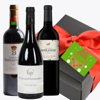 Three French Red Wine Gift Box & Christmas Wrapped