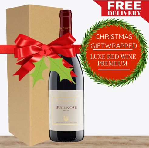 Luxe Red Wine Eco Gift Box Christmas Wrapped