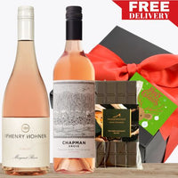 Two Premium Australian Rosé & Gourmet Chocolate Christmas Gift Box & Wrapped
