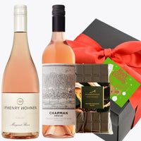 Two Premium Australian Rosé & Gourmet Chocolate Christmas Gift Box & Wrapped