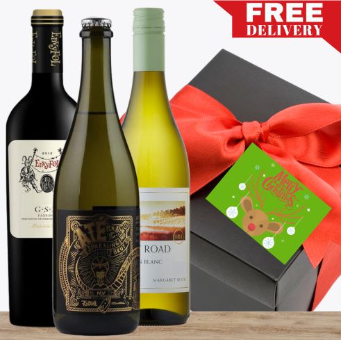 Premium Red White & Sparkling Wine Christmas Gift Box & Wrapped