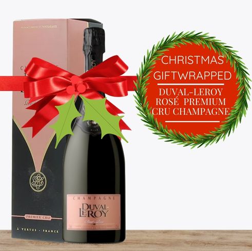 Duval-Leroy Rosé Prestige Brut Premier Cru Champagne, France - Christmas Gift Box & Wrapped
