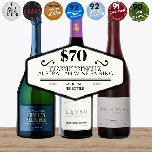 Classic French & Australian Wine Pairing - 3 Pack Value