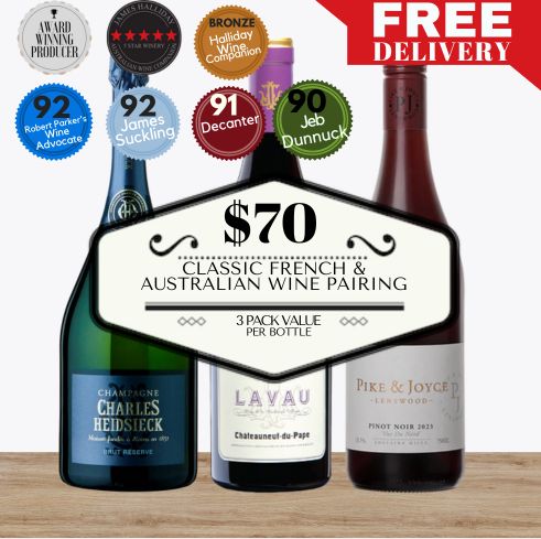 Classic French & Australian Wine Pairing - 3 Pack Value